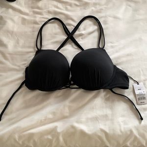 NWT Black Push-up Swimsuit Top!